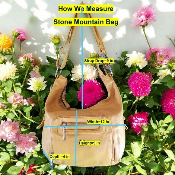 Stone Mountain Yellow Hobo Leather Purse Shoulder Bag 12237 - Picture 5 of 9